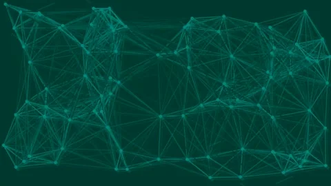 Abstract glowing green digital network connecting nodes, futuristic technol.. Stock Footage 339345077