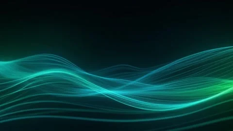 Abstract Glowing Green Digital Wave and Flowing Particle Energy 4K Stock Footage 328785907