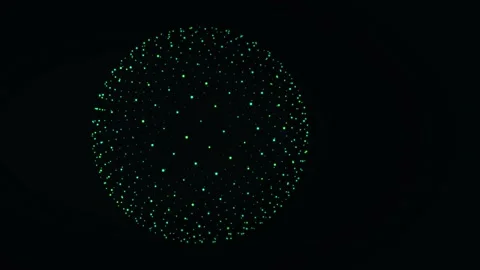 Abstract glowing green dots in a circle shape stock footage Stock Footage 344953777