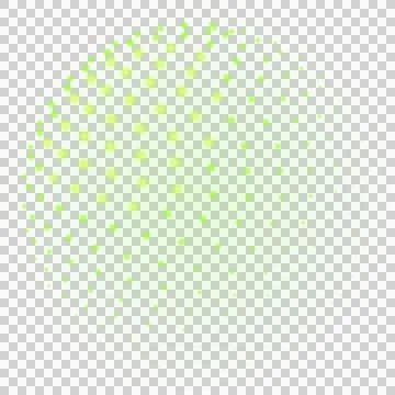 Abstract glowing green dotted sphere shape with abstract animation particle Illustrazione stock