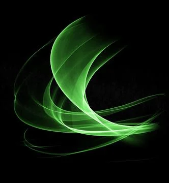 Abstract glowing green element. Neon lines. Overlay of a design element. Stock Illustration