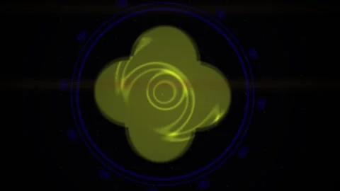 Abstract Glowing Green Geometric Shape Pulsing with Light Effects. Stock Footage 340515237