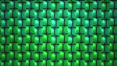 Abstract Glowing Green Geometric Square Grid Pattern Background. Stock Footage 334468471