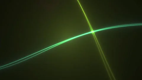 Abstract glowing green laser beams moving across dark background in motion .. Stock Footage 346332009