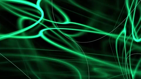 Abstract Glowing Green Light Trails Plasma Waves Motion Graphic Background Stock Footage 346222355