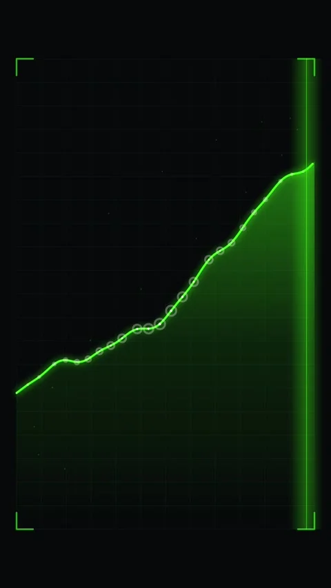 Abstract glowing green line showing upward business growth trend on dark ba.. Stock Footage 344937435