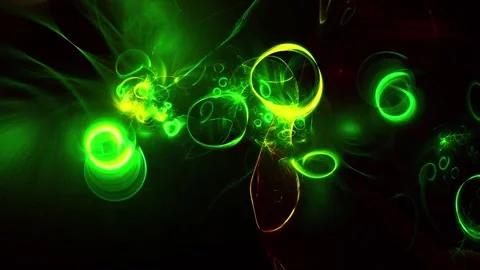 Abstract Glowing Green Neon Circular Waves Motion Graphic Background Loop Stock Footage 346154216