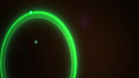 Abstract glowing green neon ring light effect on black dark background over.. Stock Footage 346333334