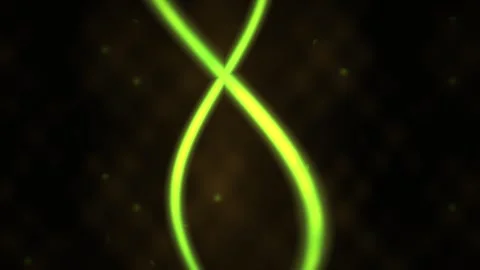 Abstract glowing green neon waves flowing on dark background. Stock Footage 334469339