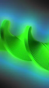Abstract glowing green neon waves forming futuristic digital motion patterns Stock Illustration