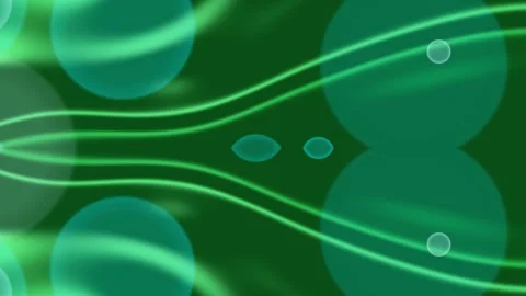 Abstract Glowing Green Orbs and Light Waves Background Stock Footage 334863360