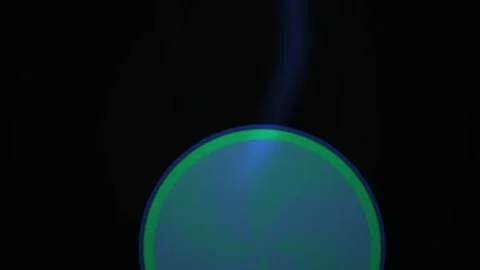 Abstract Glowing Green Plasma Sphere Energy Discharge in Dark Space. Stock Footage 341789989