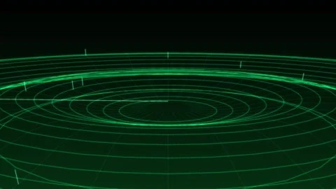 Abstract Glowing Green Radar Screen Background With Circular Lines And Digi.. Video stock 346068265