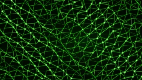 Abstract glowing green technology network background with digital data conn.. Stock Footage 336836415