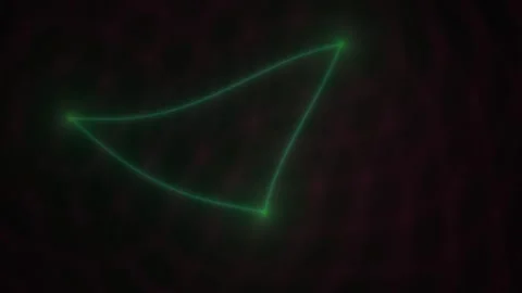 Abstract Glowing Green Triangle Geometric Animation on Dark Background. Stock Footage 341790094