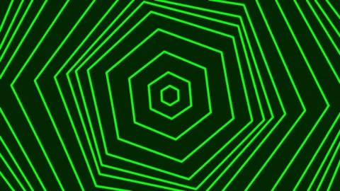 Abstract glowing green tunnel light warp background effect loop Stock Footage 341058517