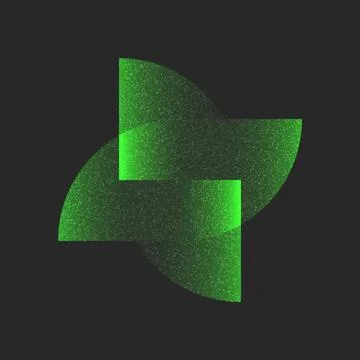 Abstract glowing green vortex geometric composition with noise texture and .. イラスト素材