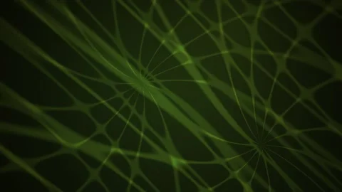 Abstract Glowing Green Warped Grid Rotating over Dark Background Seamless M.. Stock Footage 345276227