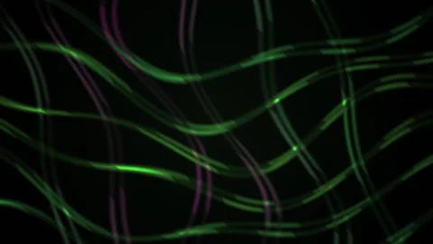 Abstract glowing green wavy lines moving on dark background futuristic tech.. Stock Footage 346336240