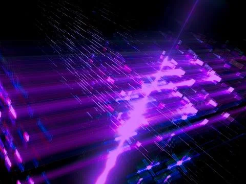 Abstract glowing grid and rays - digitally generated image Stock Illustration