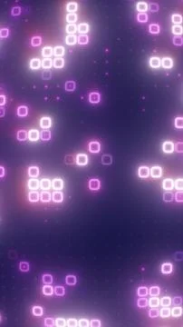 Abstract glowing grid with neon pink and blue squares on a dark background,.. Stockillustratie
