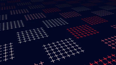 Abstract glowing grid pattern on dark surface, futuristic technology background Stock Footage 330062959