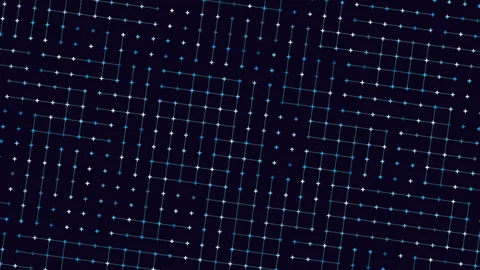 Abstract glowing grid of plus signs on dark background, tech pattern footage Stock Footage 333188000