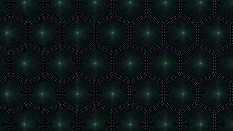 Abstract glowing hexagon grid background with radial lines, futuristic pattern Stock Footage 330074845