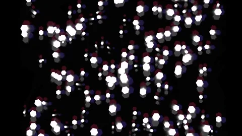Abstract Glowing Hexagon Particles Shimmering on Dark Background Stock Footage 334959402