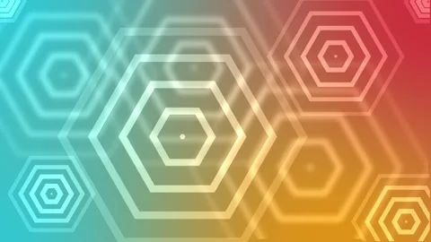 Abstract glowing hexagon pattern background with bright lines and futuristi.. Видео 339281530