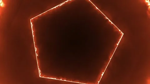 Abstract glowing hexagon shape loops Stock Footage 256308586