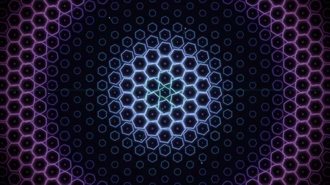 Abstract glowing hexagonal geometric background pattern for digital art Stock Footage 346002214