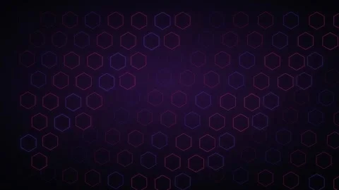 Abstract glowing hexagonal pattern moving on dark purple background loop. Vídeos de archivo 341770673