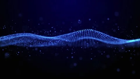 Abstract glowing high-tech wave flows in digital space. Particle and lights wave Video stock 275288152