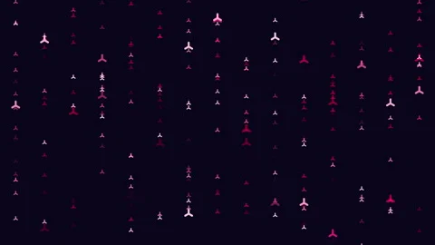 Abstract glowing human icons floating on dark background, social network concept Vídeos de archivo 333782749