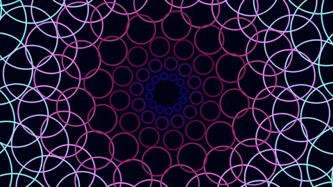 Abstract glowing kaleidoscope pattern with vibrant magenta geometric lines Stock Footage 341056876