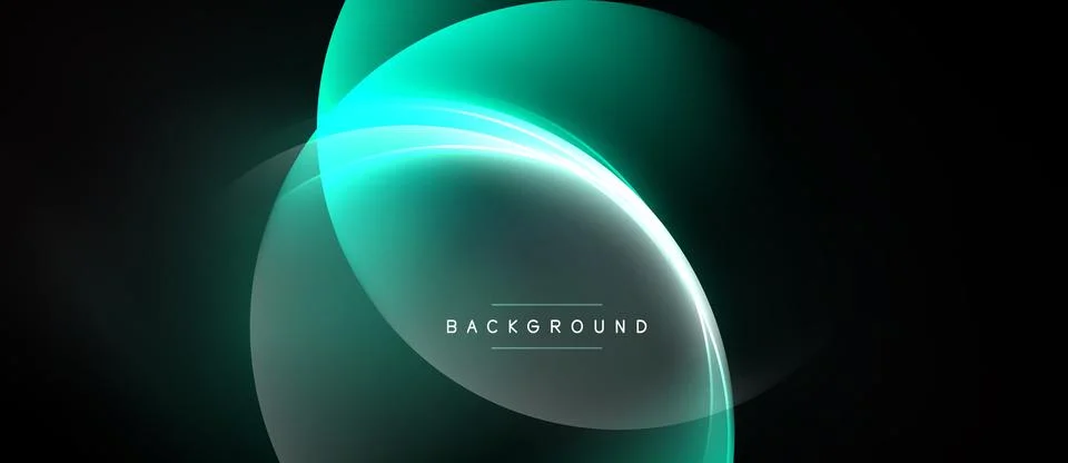 Abstract glowing layers create dynamic visual effect. Teal, white hues domina Stock Illustration