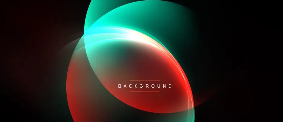 Abstract glowing layers create dynamic visual effect. Bright colors blend int 스톡 일러스트