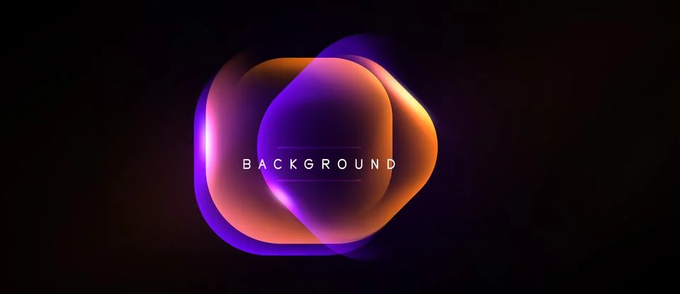 Abstract glowing layers form circular design. Vibrant orange, purple hues Stockillustratie
