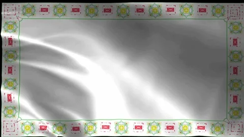 Abstract glowing light background with floral ornament border Stock Footage 344014219