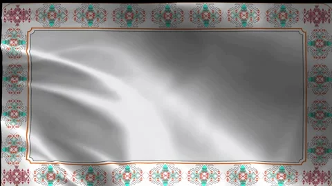 Abstract glowing light background with turquoise geometric border Stock Footage 344012752