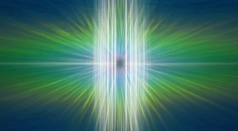 Abstract glowing light beams in blue space Stock Footage 331457574