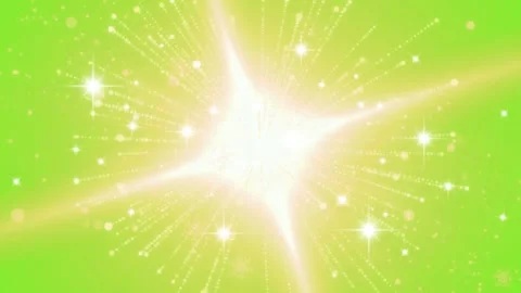 Abstract glowing light energy explosion with sparkling particles on green Stock Footage 345016634