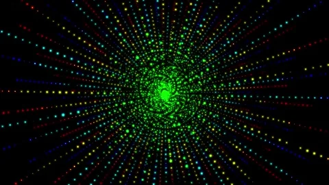 Abstract glowing light geometric spiral dotted lines pattern rotating backg.. Stock Footage 332884899