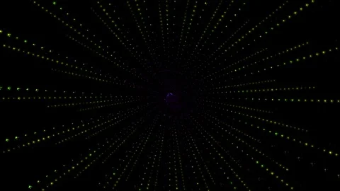 Abstract glowing light geometric spiral dotted lines pattern rotating backg.. Stock-Footage 332884913