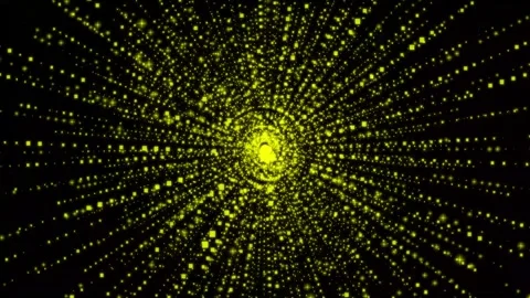 Abstract glowing light geometric spiral dotted lines pattern rotating backg.. Stock Footage 332884914