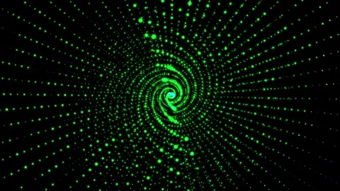 Abstract glowing light geometric spiral dotted lines pattern rotating backg.. Stock-Footage 332884921