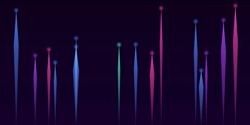 Abstract glowing light lines on a dark background Stock Illustration