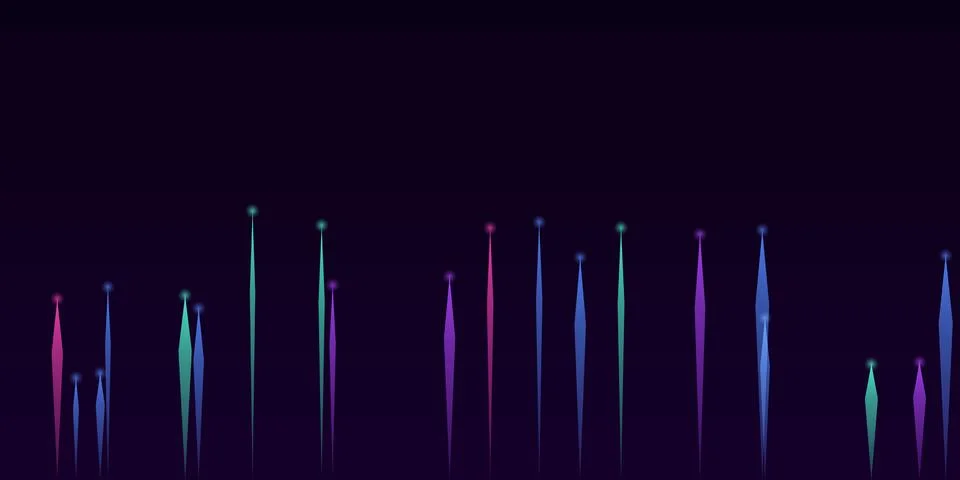 Abstract glowing light lines on dark background Stock Illustration