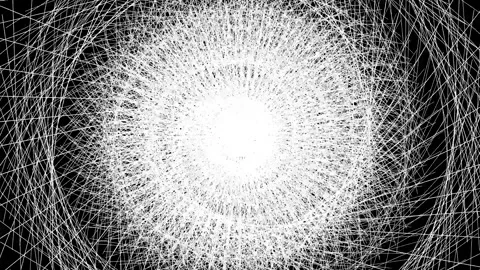 Abstract glowing light particle explosion dynamic motion background in mono.. Stock Footage 334829676